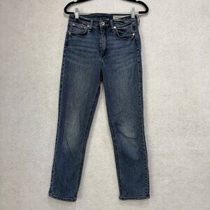 Rag & Bone Jeans Womens 26 High Rise Ankle Cigarette Valley Distressed Raw Hem